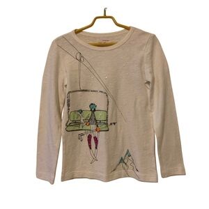 Crewcuts by JCrew Cream long sleeve graphic ski jumper size 4/5 Kids New Ski 4